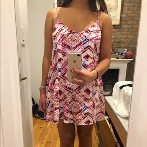 Show me your MuMu pink patterned mini dress
